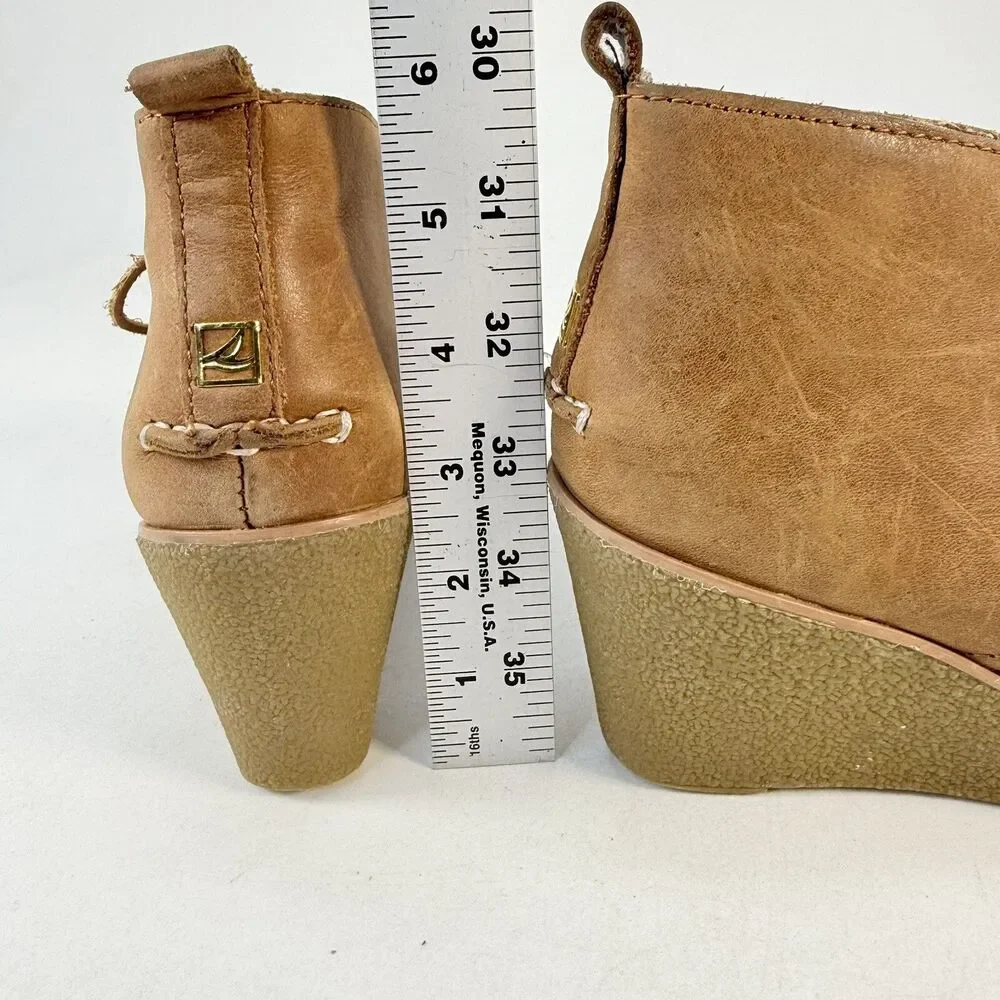 Sperry Top-Sider Harlow Women's Size 5 M Burnished Leather Wedge Bootie Shoes